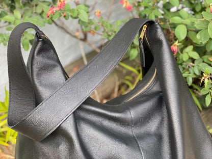 Oversized Soft Leather Slouch Shoulder Tote