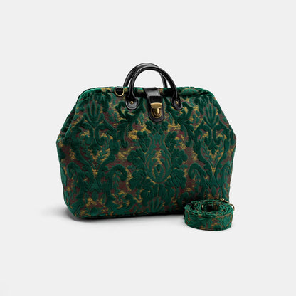 Vintage Green Floral Carpet Travel Bag