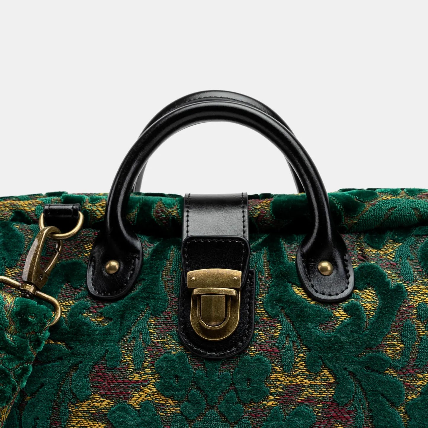 Vintage Green Floral Carpet Travel Bag