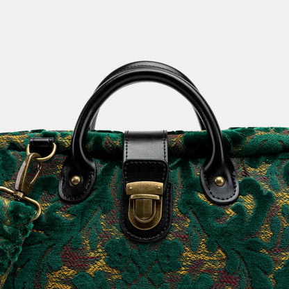 Vintage Green Floral Carpet Travel Bag