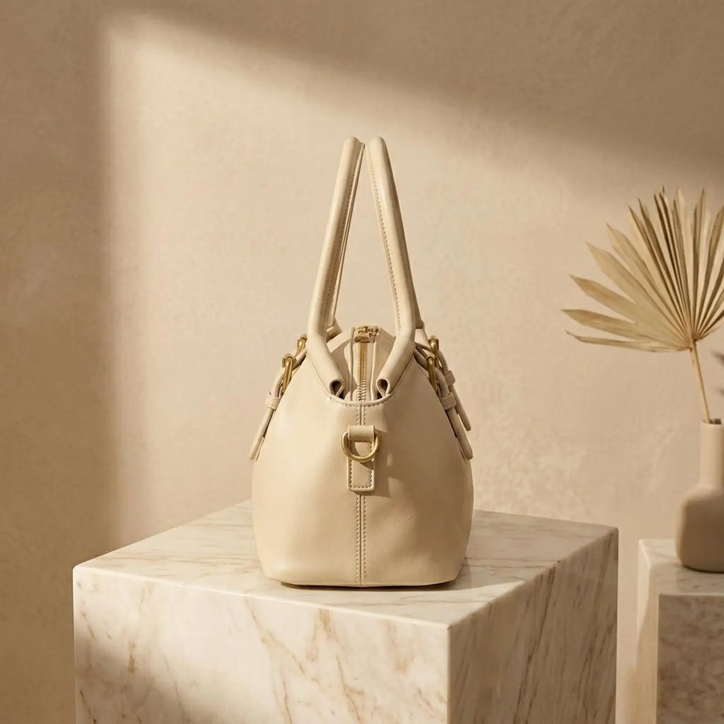 Minimalist Dumpling Leather Shoulder Bag
