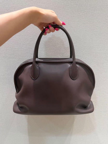 Soft Leather Zip Top Hand Shoulder Bag